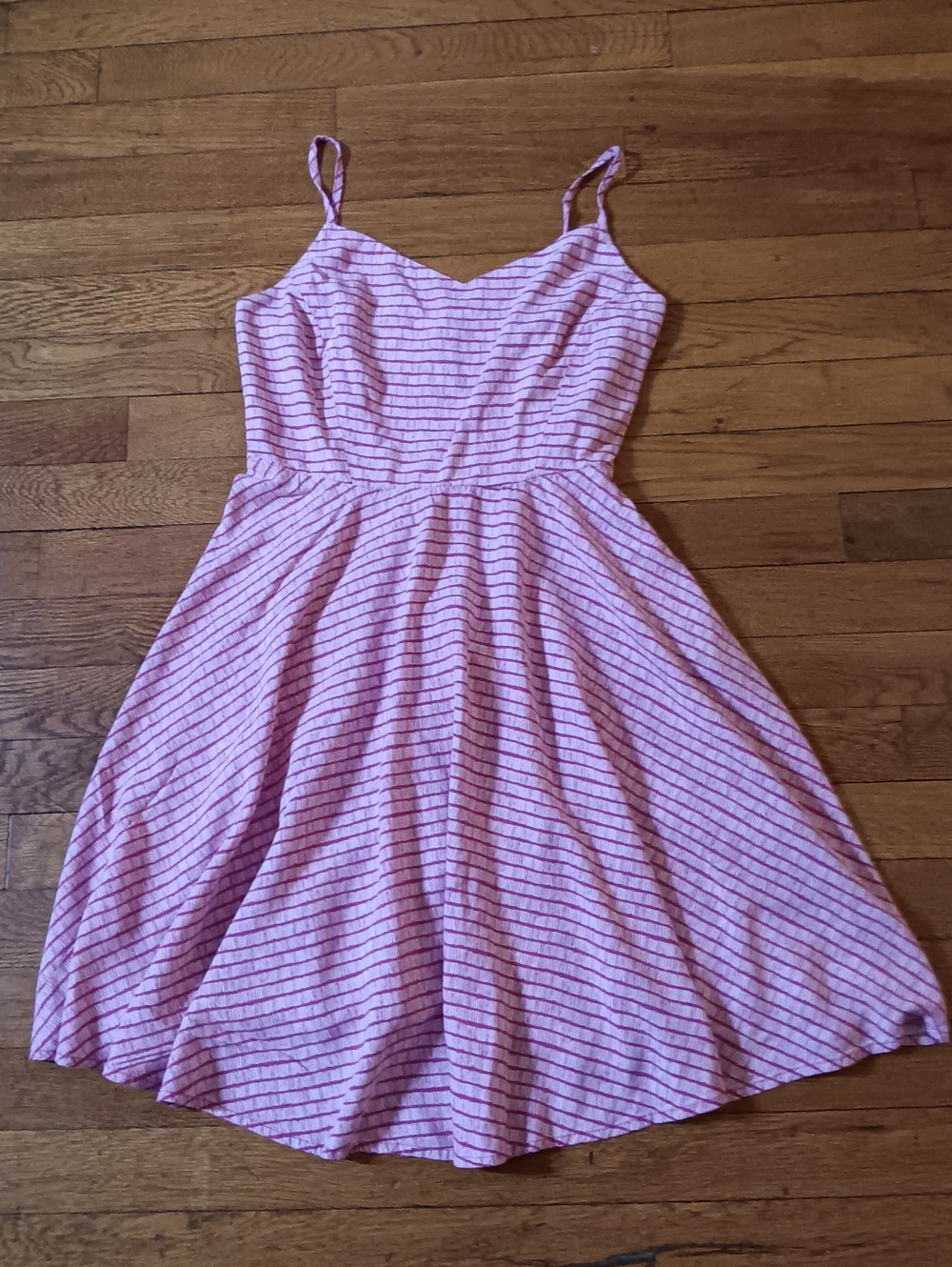 Old Navy Pink and White Striped Smocked Sundress